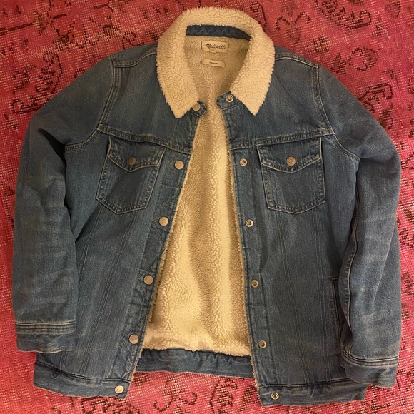 Madewell oversize faux fur jean jacket